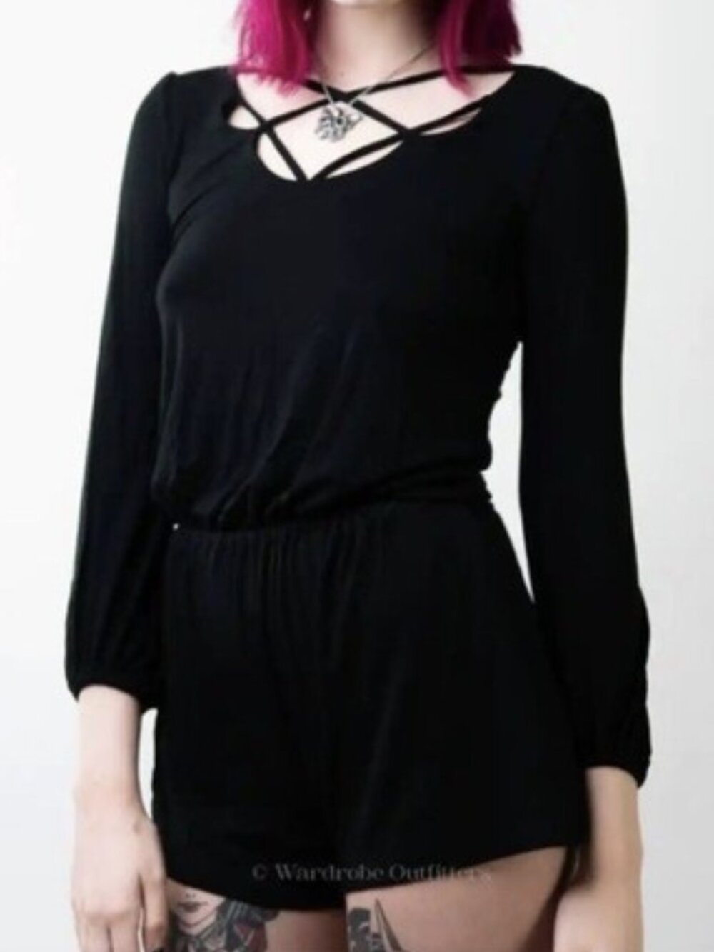American Eagle Soft & Sexy long sleeve black romper